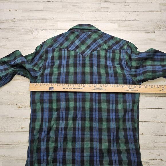 Lucky Brand Men Shirt True Indigo Classi Fit Snap button Up - Plaid - SMALL - Picture 4 of 4